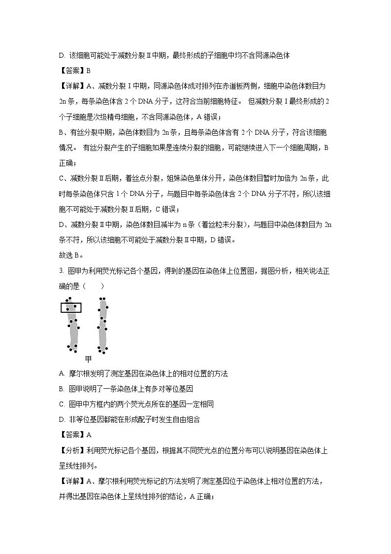 四川省眉山市东坡区东坡区2024-2025学年高一下学期6月期末校际联考生物试题（解析版）第2页