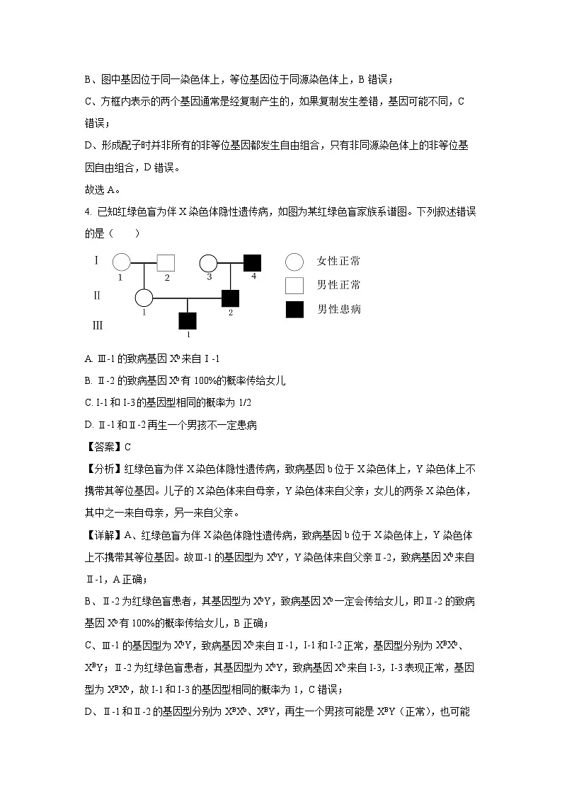 四川省眉山市东坡区东坡区2024-2025学年高一下学期6月期末校际联考生物试题（解析版）第3页