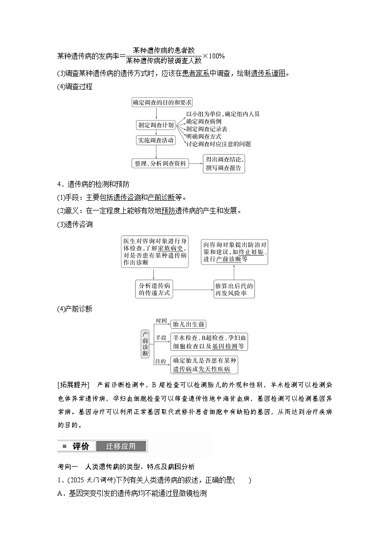 【备考2026】高考生物一轮复习资源：第5单元 第24课时 人类遗传病及系谱图分析（讲与练）（教师版）第3页