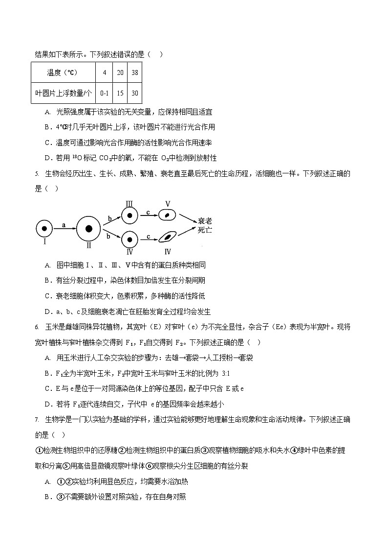 河南省开封市2024-2025学年高一下学期期末考试生物试卷第2页