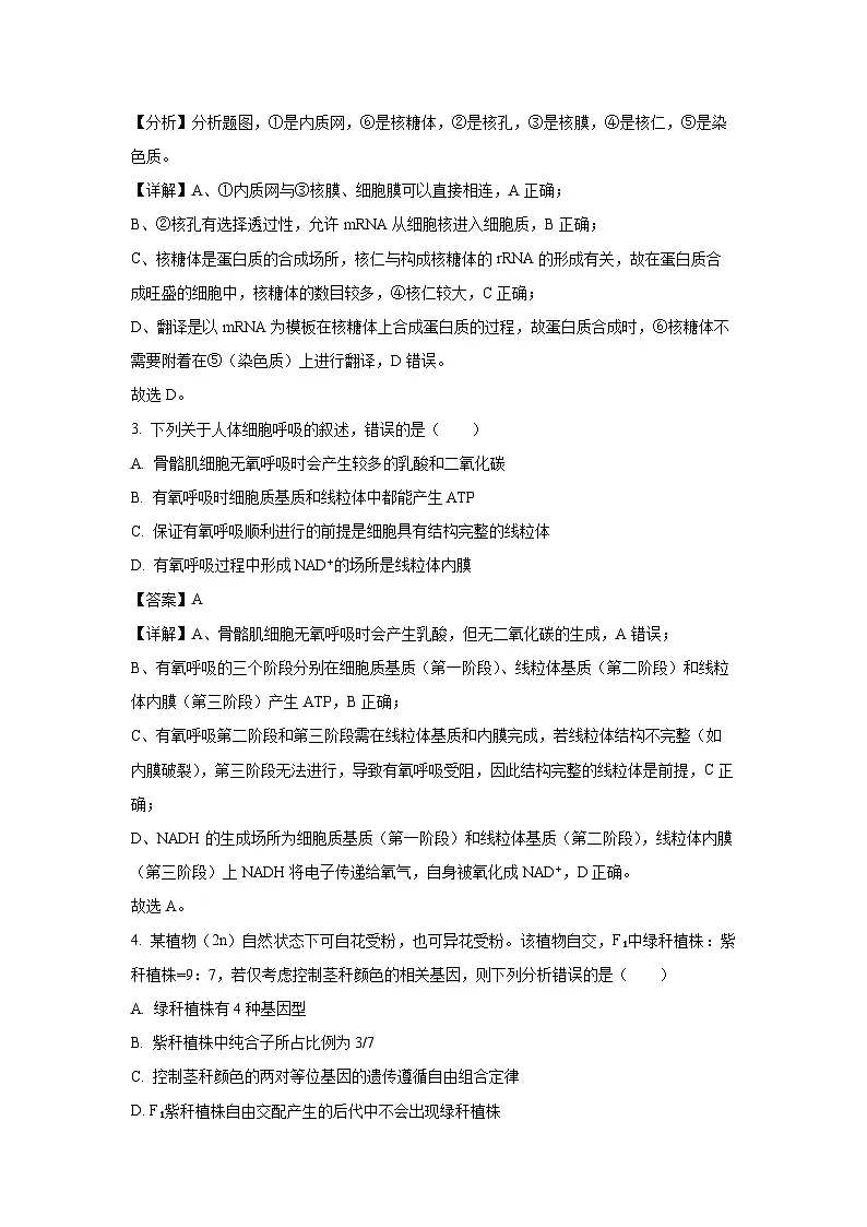 云南省临沧市部分学校2024-2025学年高一下学期期末质量测试试题生物试卷（解析版）第2页