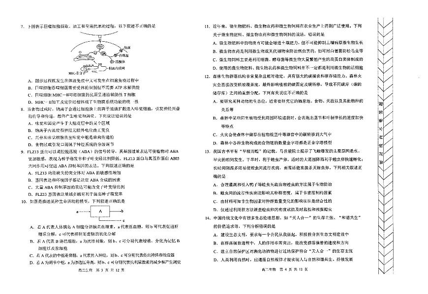 内蒙古自治区赤峰市2023-2024学年高二下学期7月期末考试生物试题+答案第2页