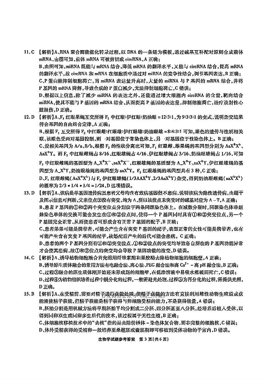 江淮十校2026届高三上学期开学第一次联考生物试题及答案第3页