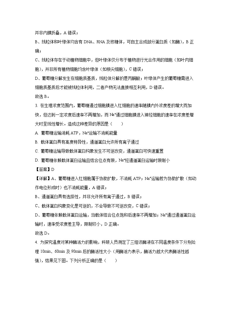 江淮协作区2024-2025学年高一下期末联合监测学B卷生物试题（解析版）第2页