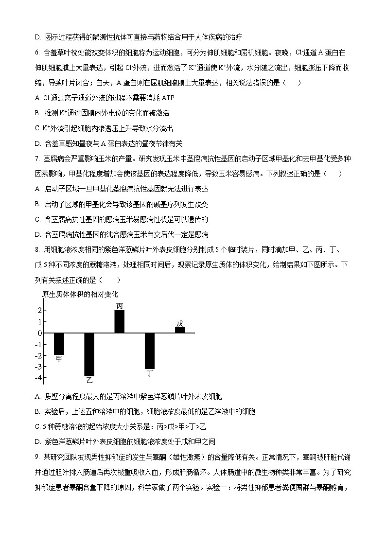 江西省南昌市第十中学2024-2025学年高三上学期第一次月考生物第3页
