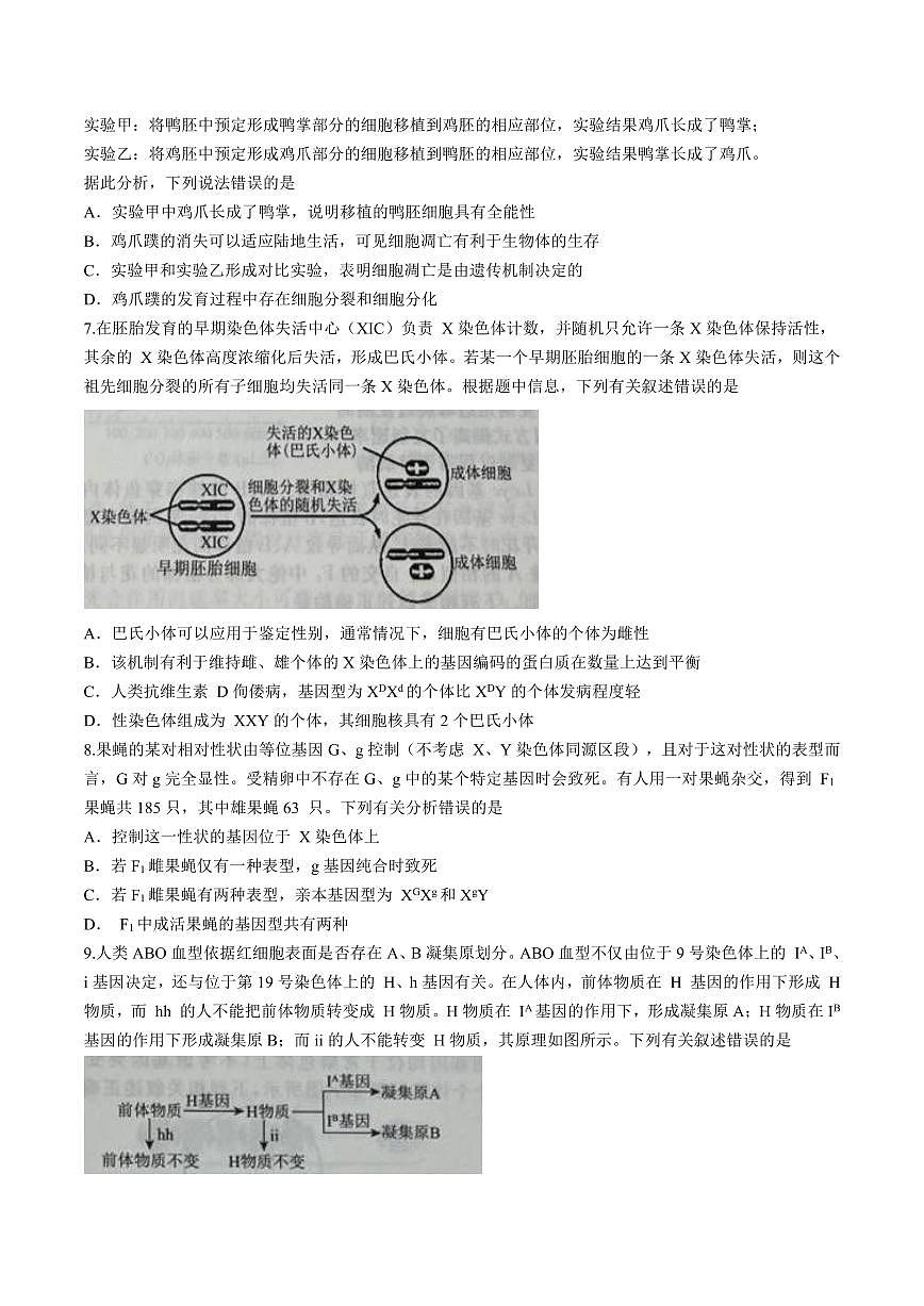 辽宁省名校联盟2024-2025学年高三上学期10月联合考试生物试卷+答案第3页