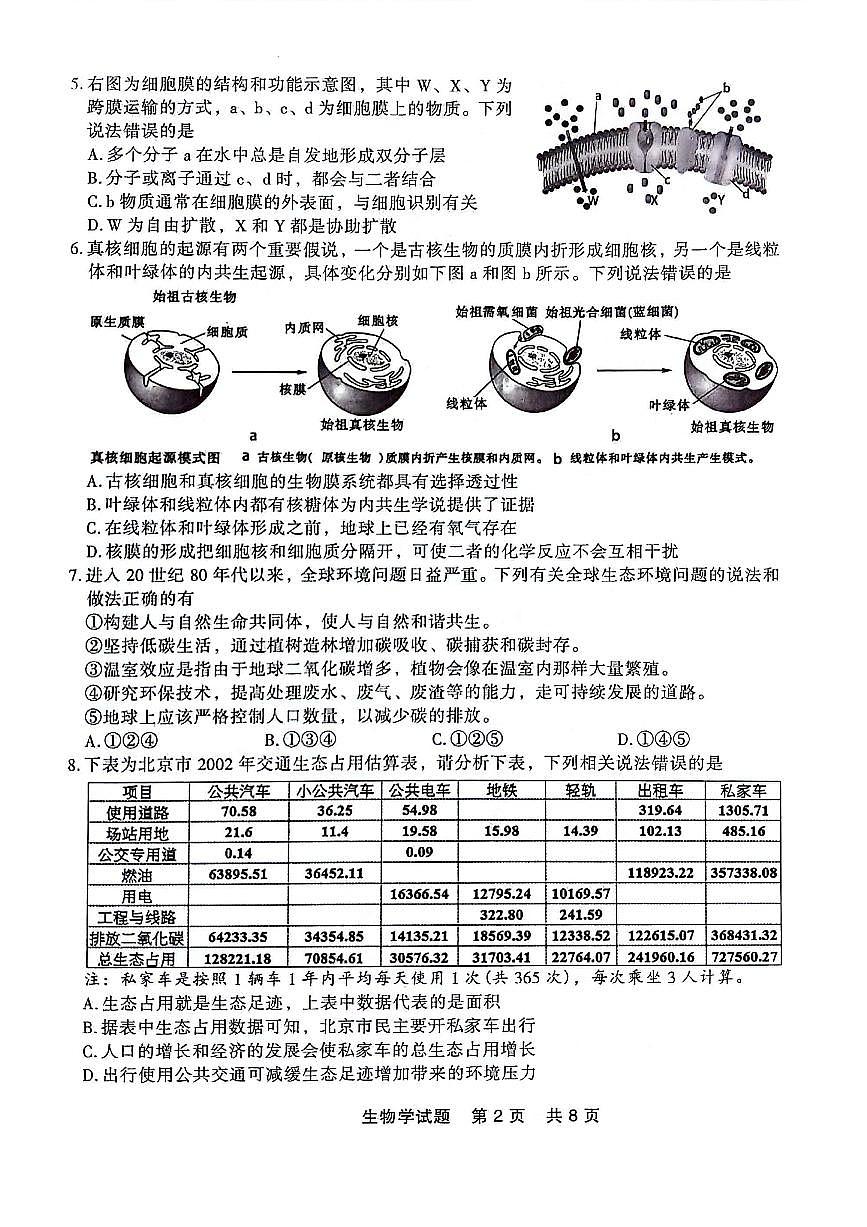 辽宁省点石联考2023-2024学年高二下学期7月期末联考生物试卷第2页