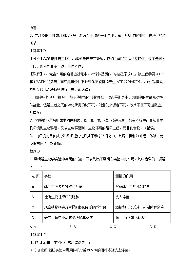 2025-2026学年河北省衡水市冀州区高三上学期开学测试生物试题（附答案解析）第2页