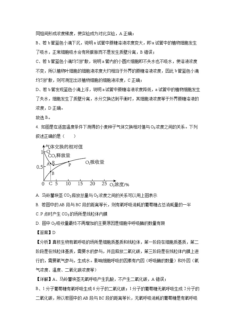 2025-2026学年山西忻州高三上学期8月阶段性测试生物试题（附答案解析）第3页