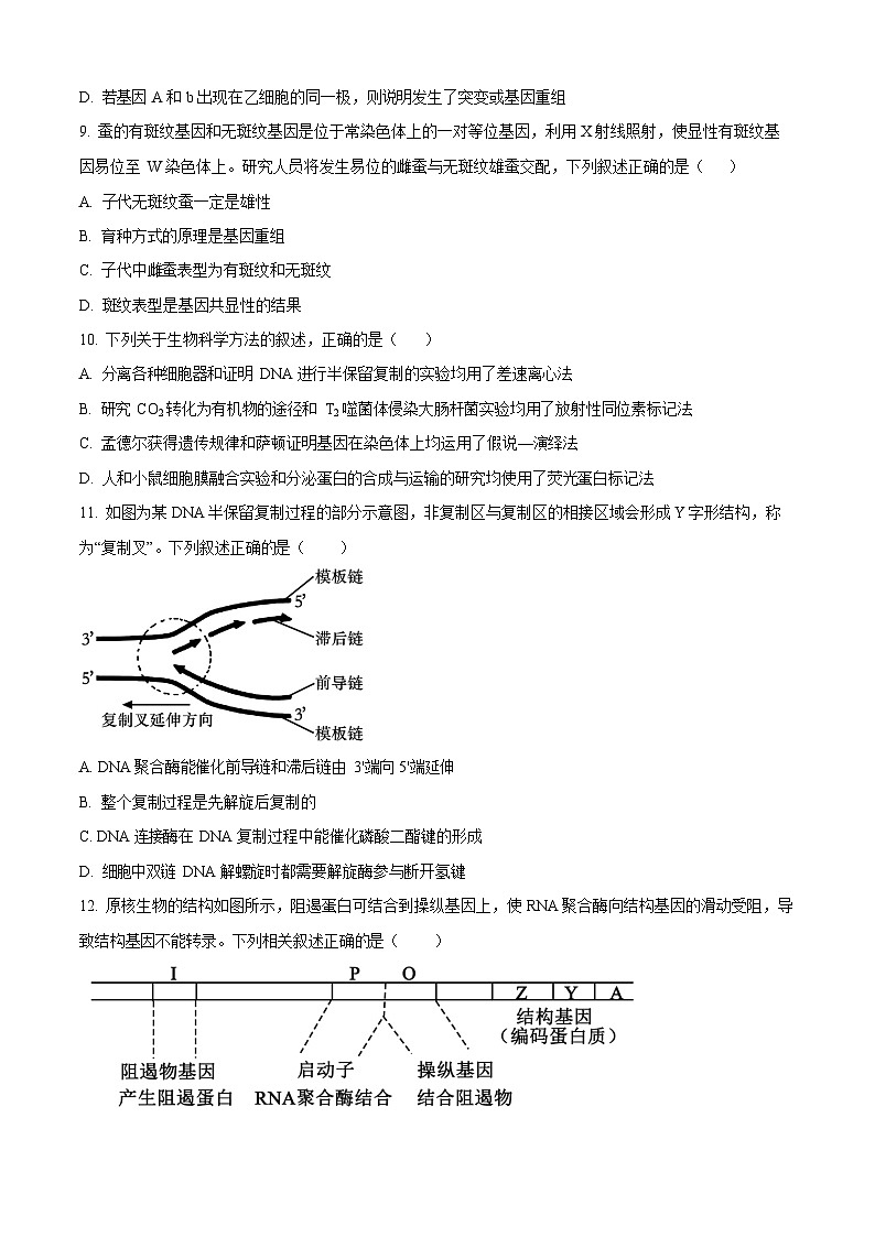 山西省太原市太原师范学院附属中学2025-2026学年高二上学期开学分班考试生物试卷第3页