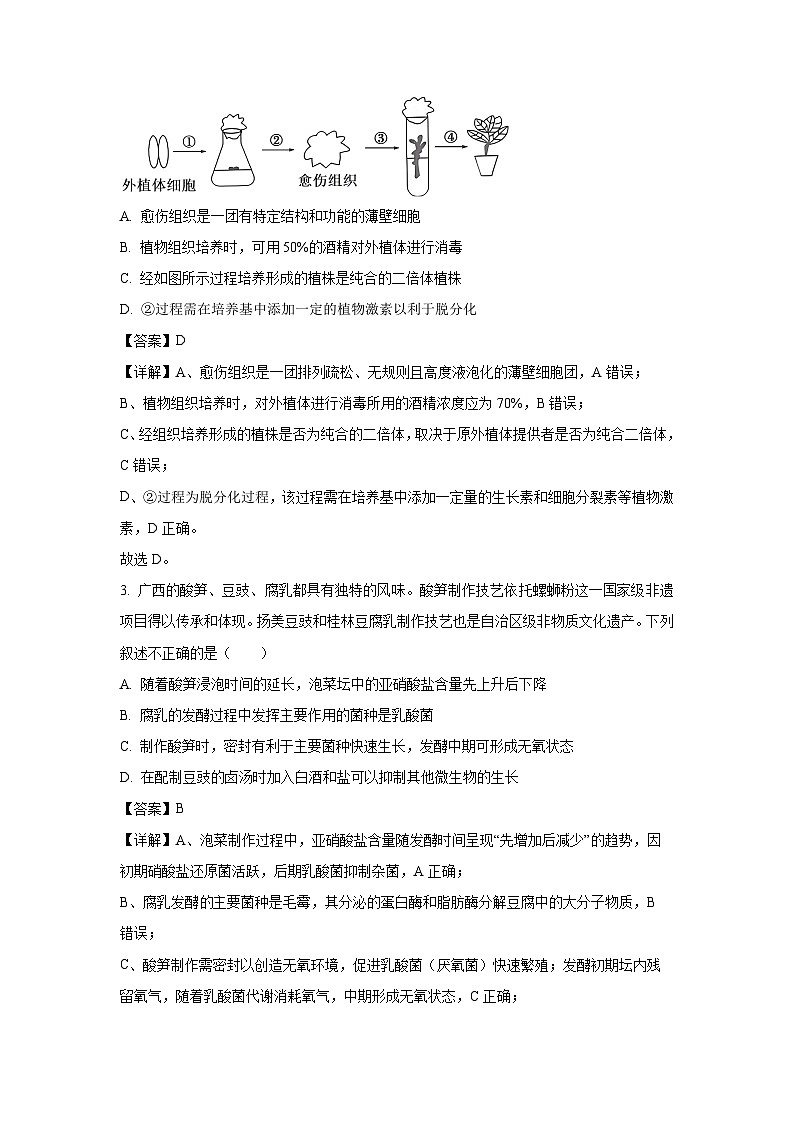 2025-2026学年广西壮族自治区南宁市“贵百河”联盟8月摸底考试生物试题（附答案解析）第2页