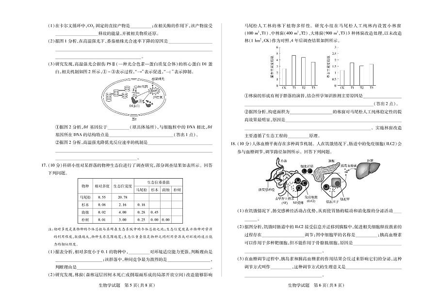 安徽省天一大联考2025-2026学年高三上学期8月秋季检测生物试卷【含答案】第3页