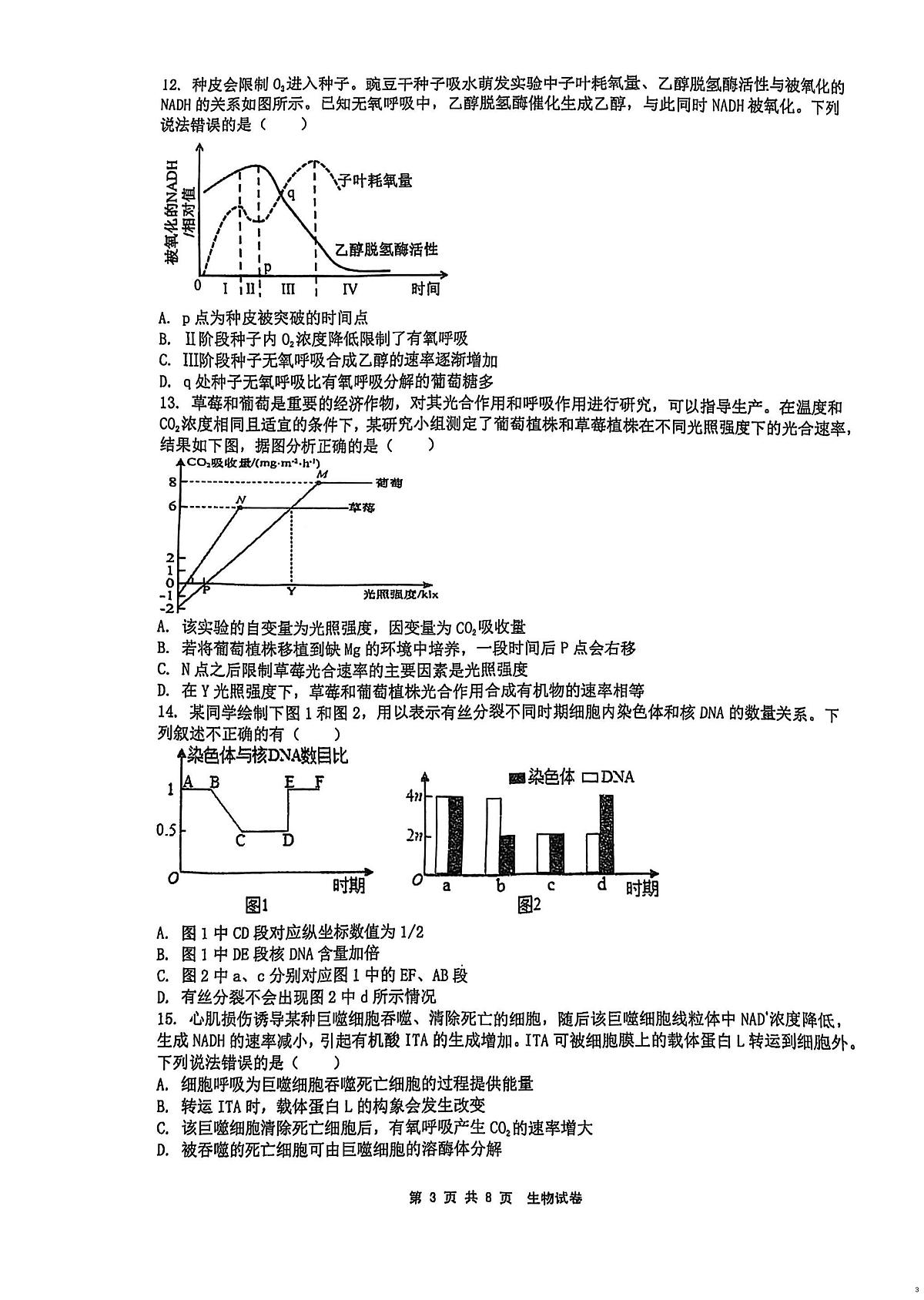 湖南省岳阳市岳阳楼区岳阳市第一中学2024-2025学年高一下学期开学生物试题第3页