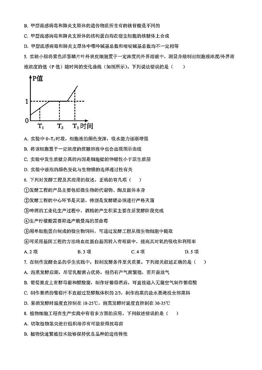 吉林省“BEST合作体”2023-2024学年高二下学期7月期末考试 生物第2页