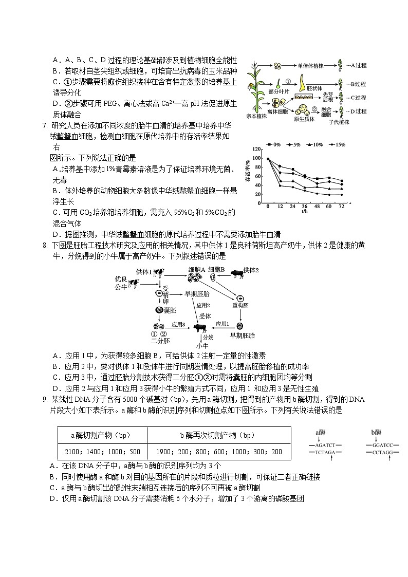 四川省绵阳外国语学校2024-2025学年高二下学期期末模拟考试生物试题第2页