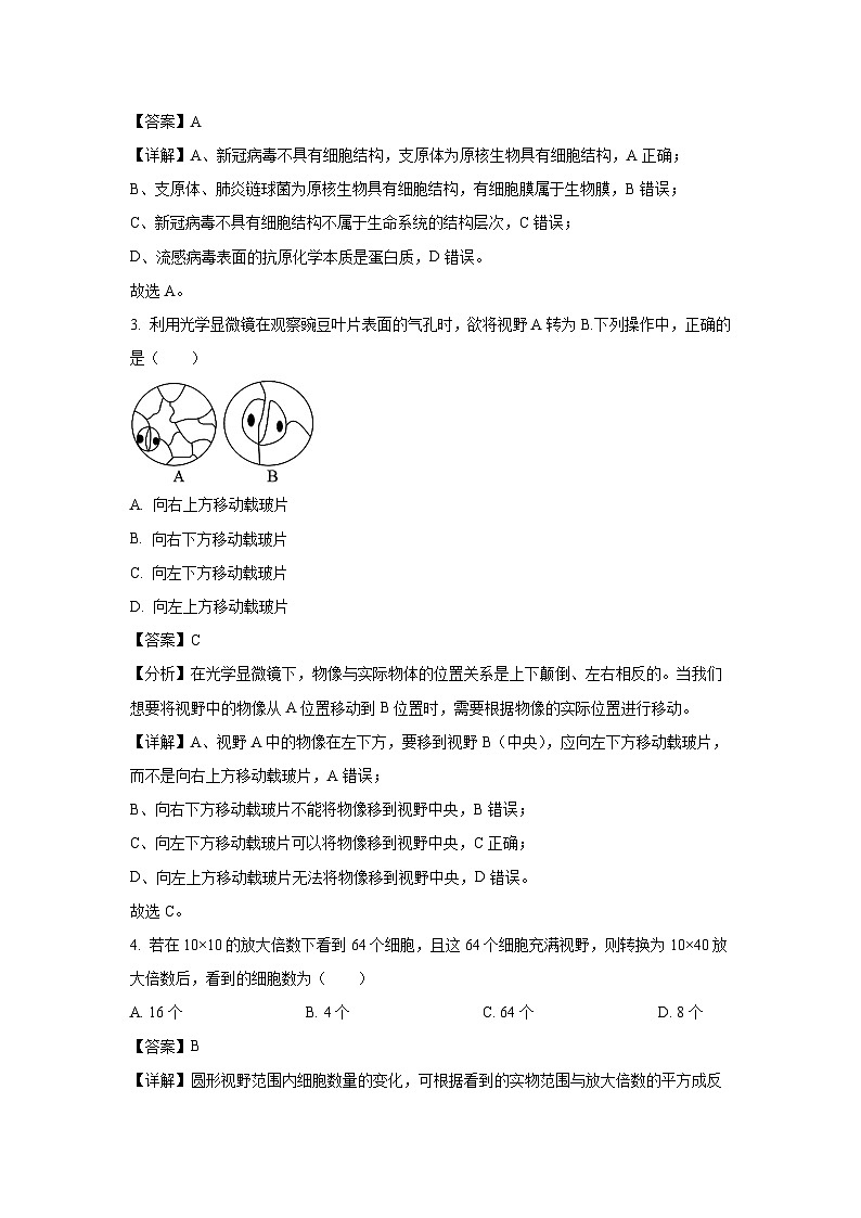 【生物】宁夏回族自治区青铜峡市宁朔中学2024-2025学年高一上学期期末试题（解析版）第2页