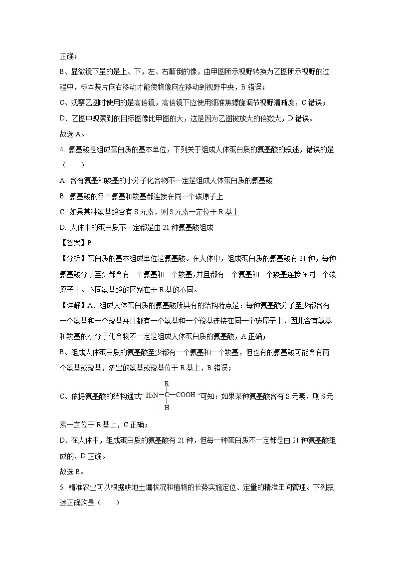 【生物】福建省三明市两校协作校2024-2025学年高一上学期12月月考试题（解析版）第3页