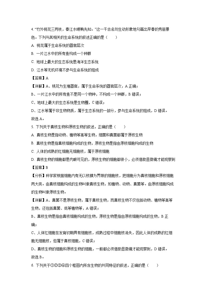 【生物】河南省顶级名校2024-2025学年高一上学期10月月考试题（解析版）第3页
