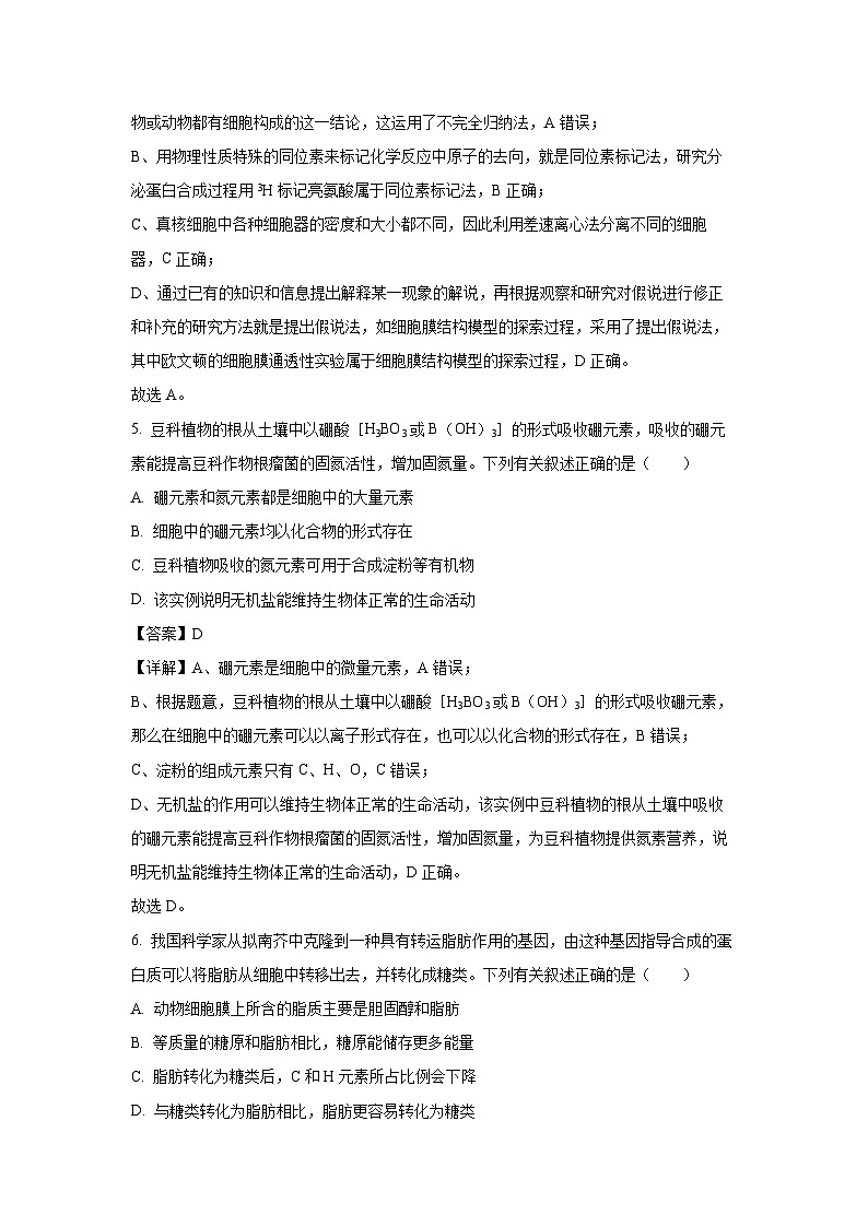 【生物】广东省部分学校2024-2025学年高一上学期12月期中试题（解析版）第3页