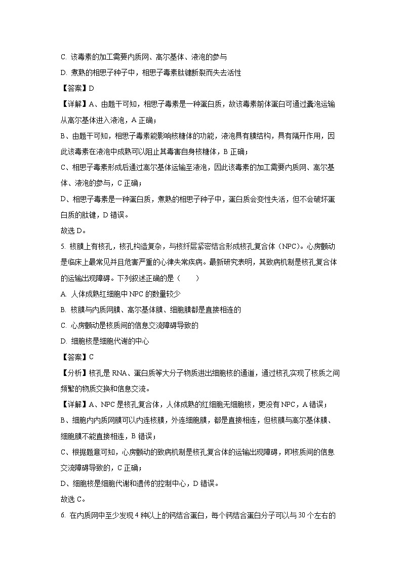 【生物】湖南省名校联盟2024—2025学年高一上学期12月考试试题（解析版）第3页