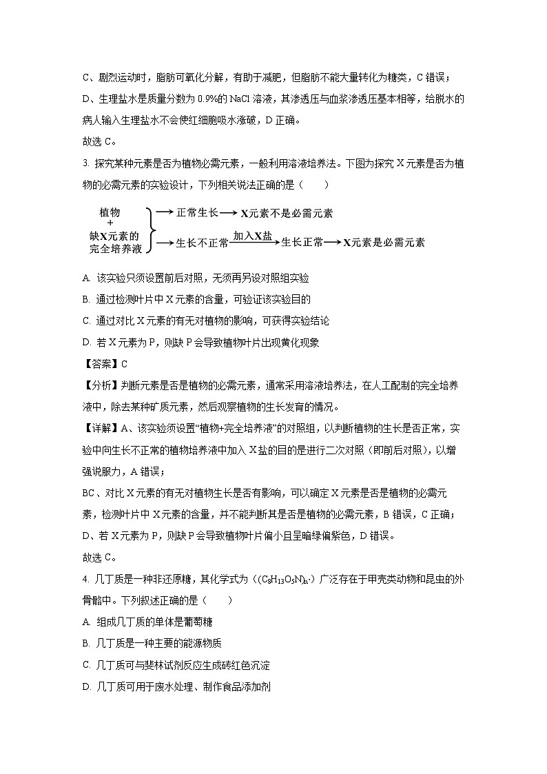 【生物】湖南省濮阳市2023-2024学年高一上学期期末试题（解析版）第2页