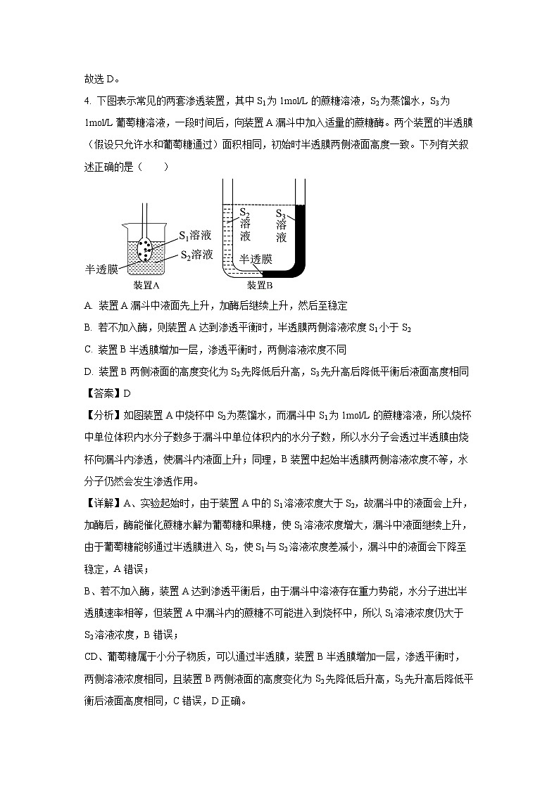 【生物】河北省石家庄市2024-2025学年高一上学期期末试卷（解析版）第3页