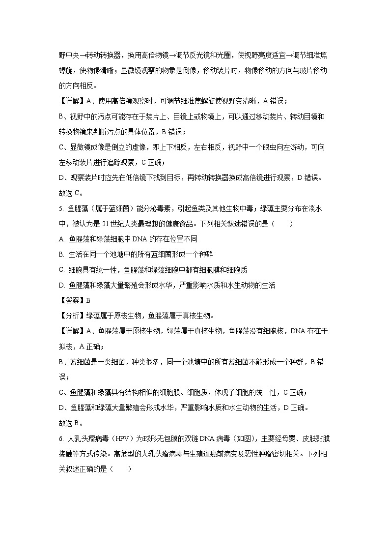 【生物】贵州省毕节市威宁县2024-2025学年高一上学期第一次月考试题（解析版）第3页