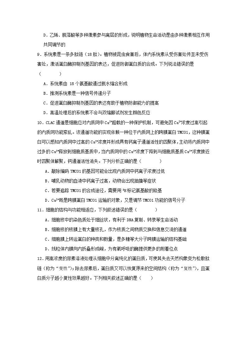 河南省信阳市第一高级中学2024-2025学年高三上学期9月月考生物试卷第3页