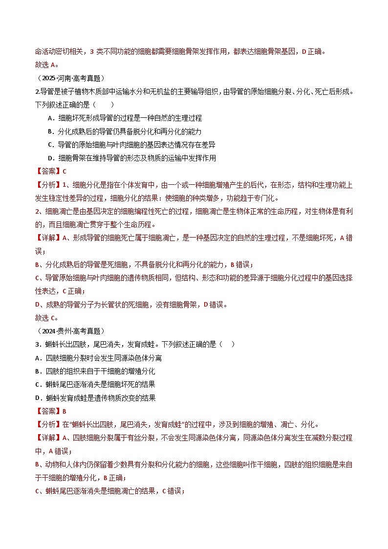 专题08 细胞的生命历程（解析版）第3页