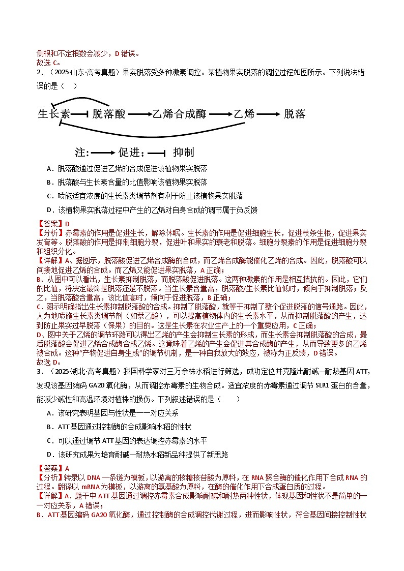 专题14 植物生命活动的调节（解析版）第3页