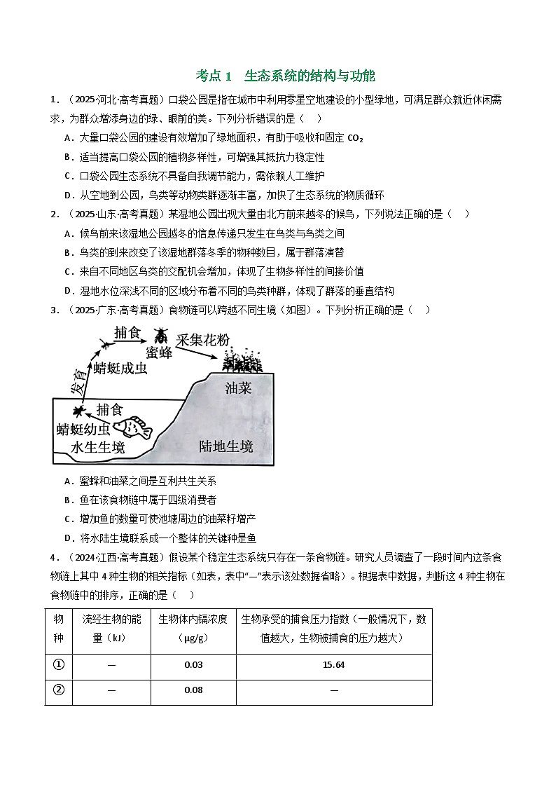 专题20 生态系统及环境保护（原卷版）第3页