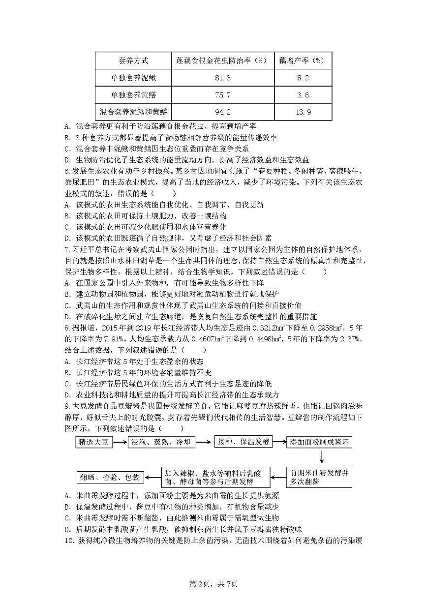 安徽省合肥市普通高中六校联盟2024-2025学年高二下学期4月期中考试生物试卷+答案第2页