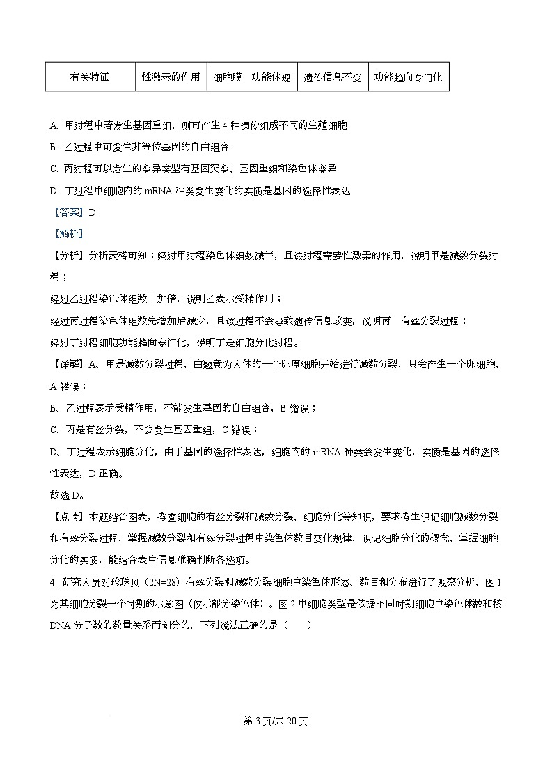 湖北省孝感高级中学2024-2025学年高二上学期8月测试生物试卷 Word版含解析第3页