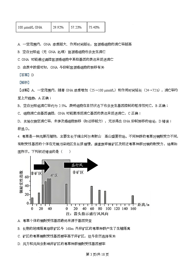 湖南省益阳市2026届高三上学期9月教学质量监测生物试题 Word版含解析第3页