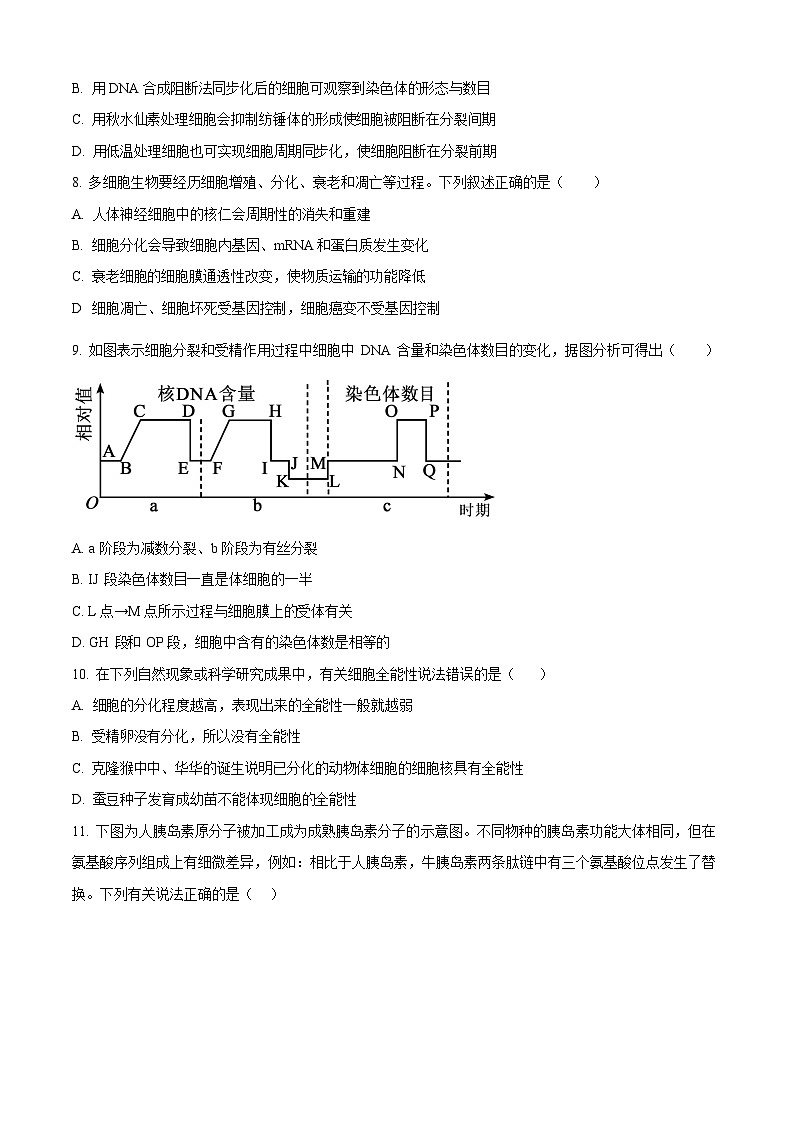 河南省信阳高级中学新校2025-2026学年高二上期开学测试生物试卷第3页
