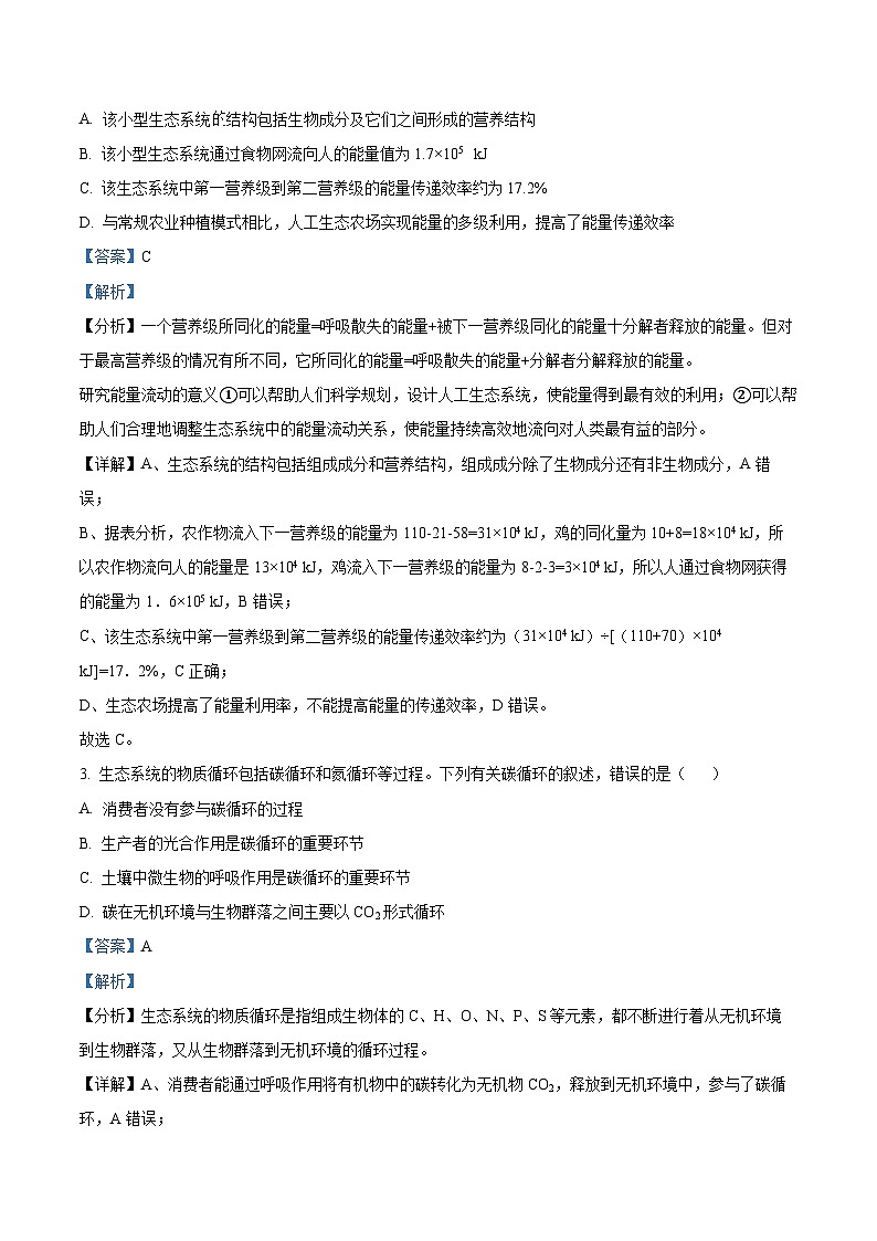 福建省三明市第一中学2023-2024学年高二下学期第二次月考生物+答案第2页