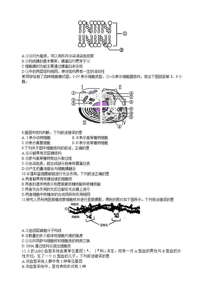 浙江省温州市浙南名校联盟2024-2025学年高一下学期2月开学考试生物试卷第2页