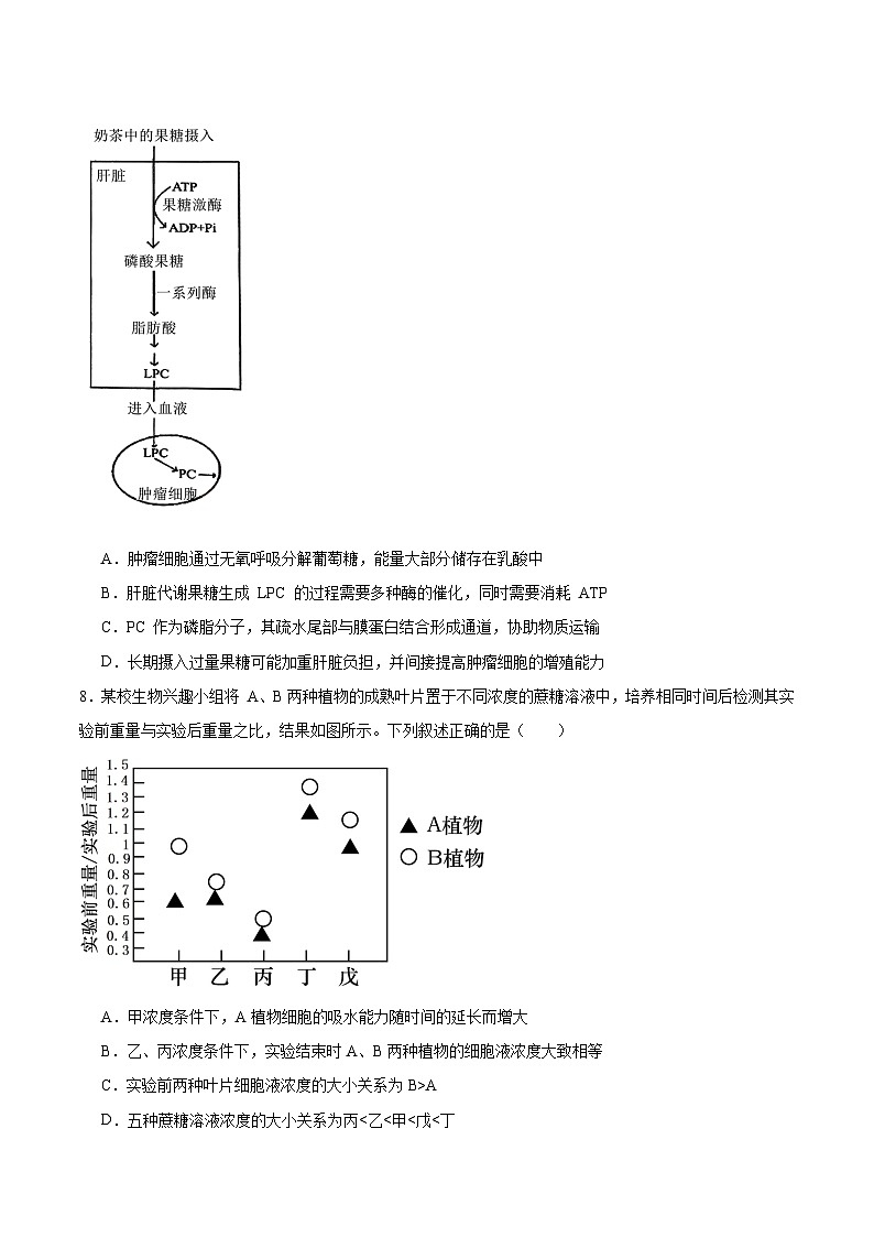 2026重庆市西南大学附中、育才中学高三上学期入学联合诊断性考试生物含答案第3页