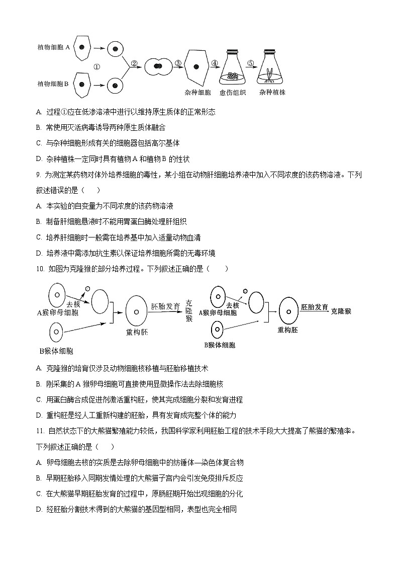 河北省衡水市2024-2025学年高二下学期期中考试生物试题（含答案）第3页