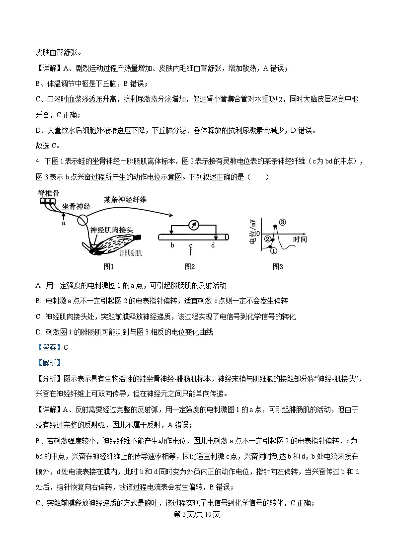 湖北省楚天协作体2024-2025学年高二下学期开学考试生物试题 Word版含解析第3页