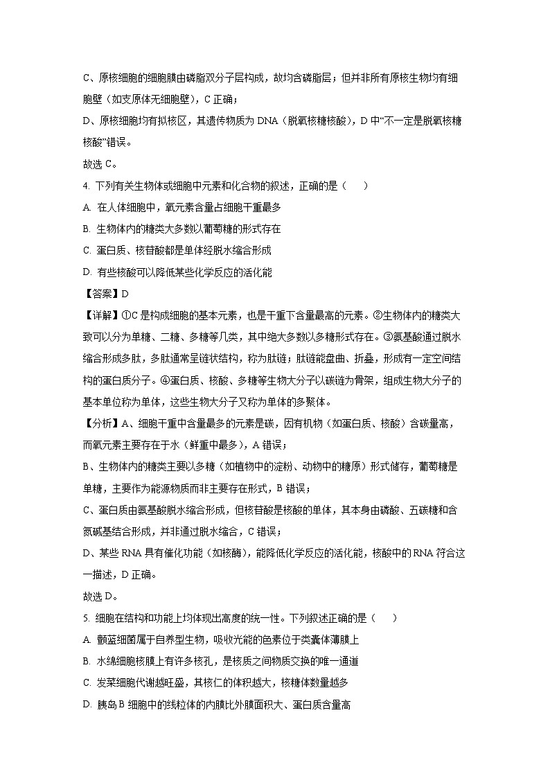 安徽省部分学校2024-2025学年高二下学期期末考试生物C生物试卷（解析版）第3页