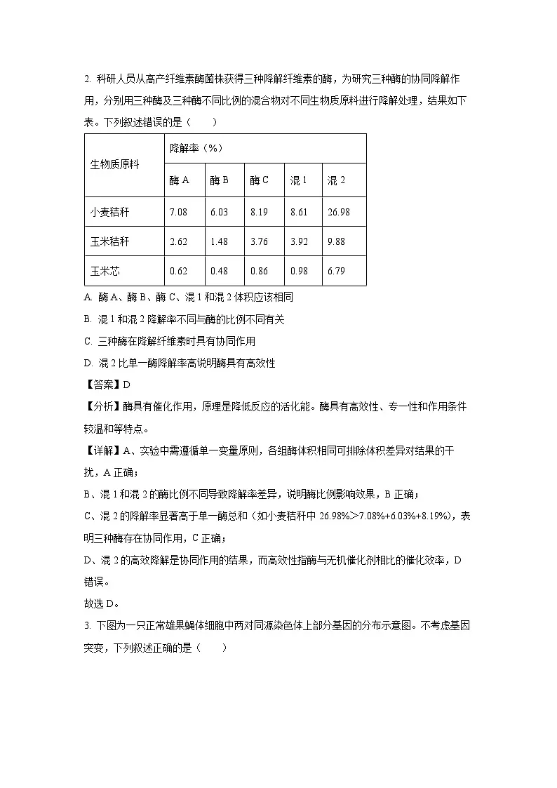 广东省深圳市龙华区2024-2025学年高二下学期期末调研测试生物试题（解析版）第2页