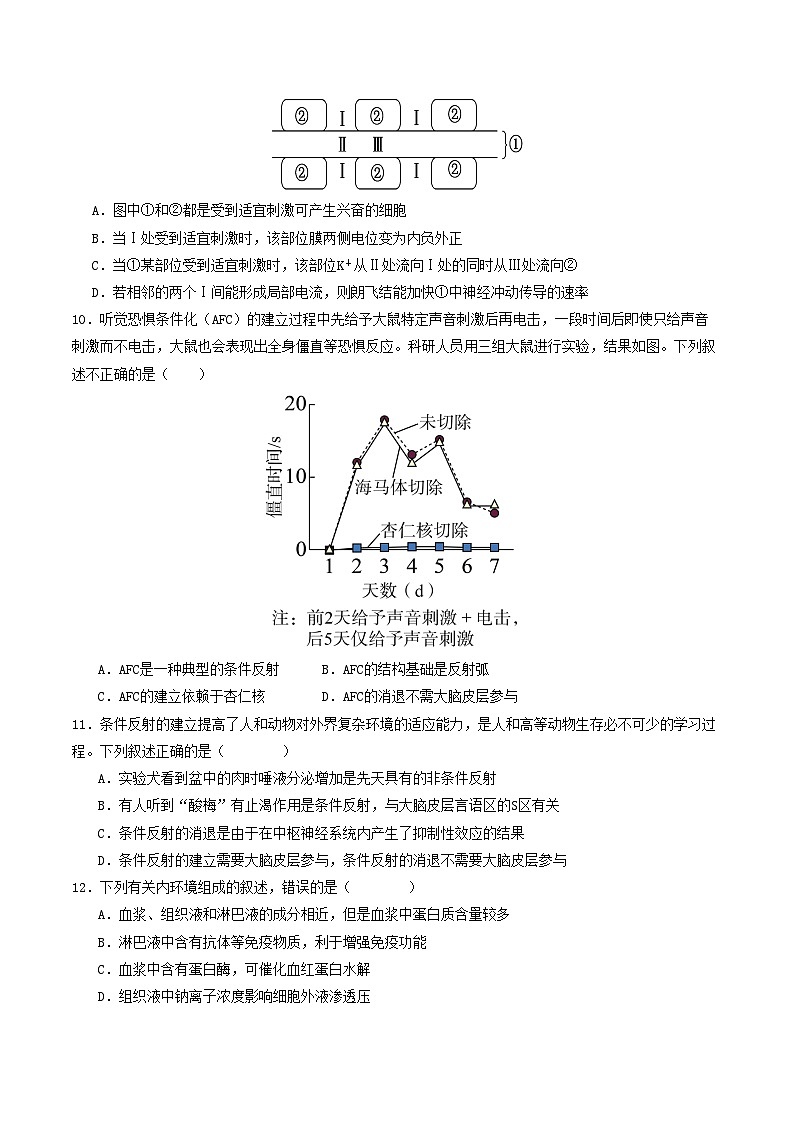 高二生物第一次月考卷单选版【测试范围：人教版2019选择性必修1第1章~第2章】（考试版）第3页