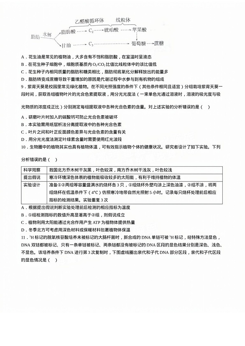 2025届广东省佛山市顺德区高三下学期11月第一次质检-生物试卷（含答案）第3页