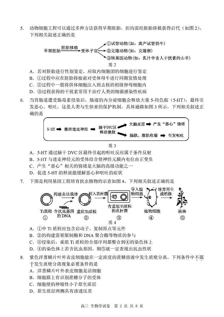 深圳市罗湖区2025-2026学年高三第一学期开学质量检测生物第2页