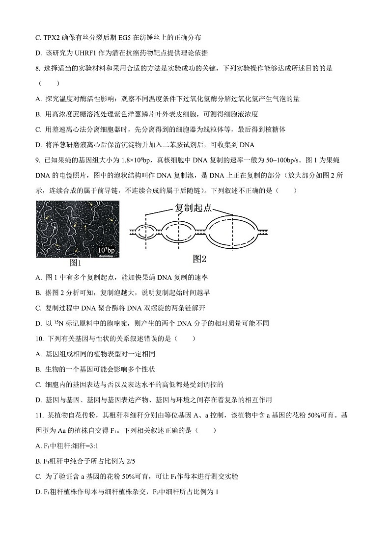 2025届黑龙江省哈尔滨九中高三下学期10月期中考-生物试题（含答案）第3页