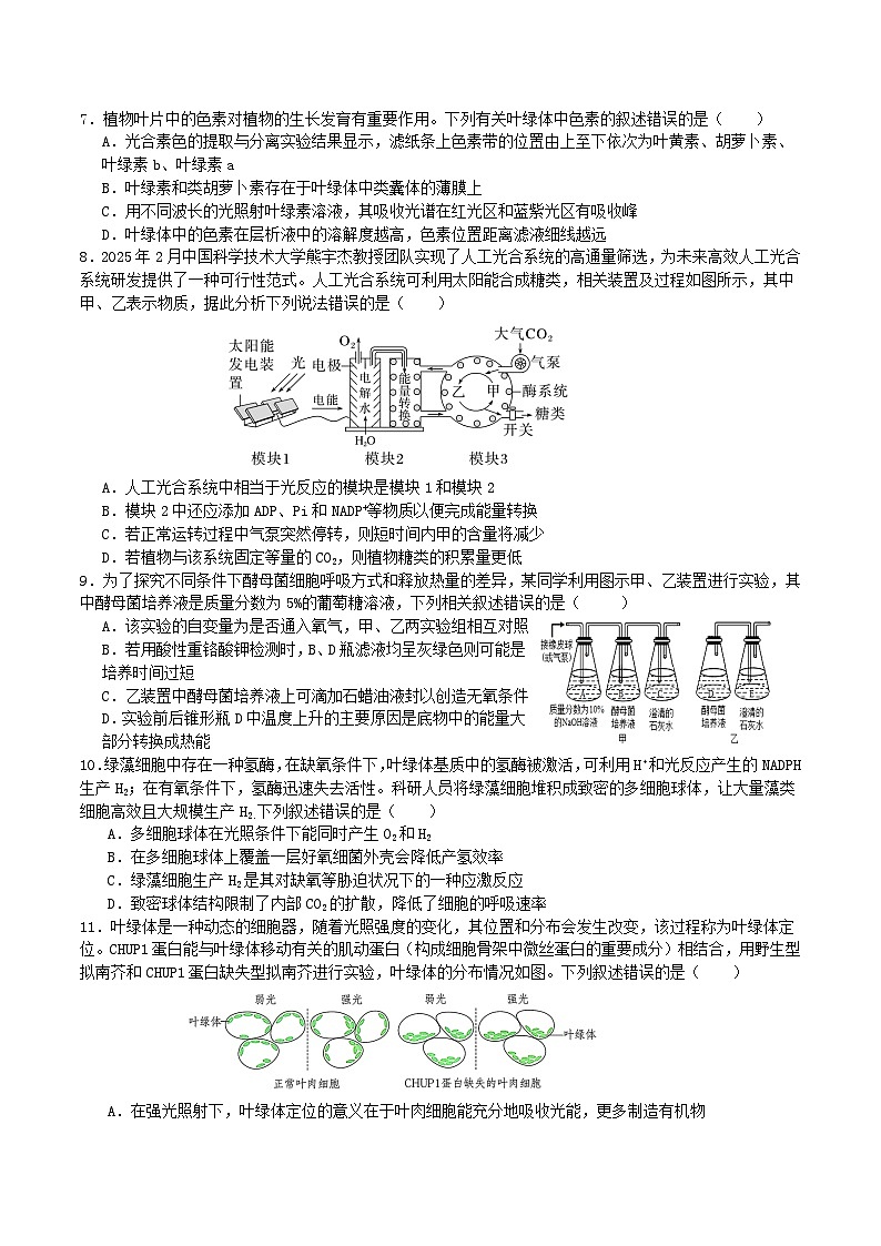 2026巴彦淖尔一中高三上学期第一次诊断考试生物含答案第2页