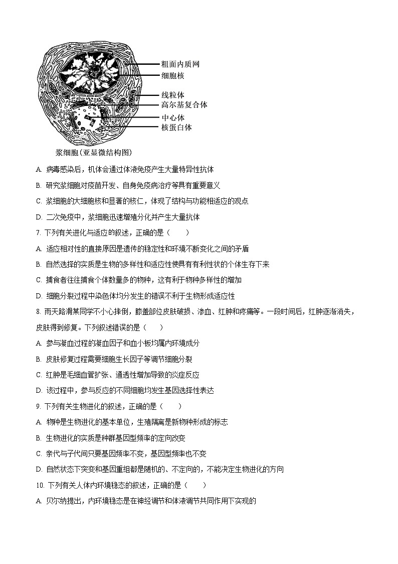 河南省南阳市宛城区等2地2025-2026学年高二上学期开学考试生物试卷第3页
