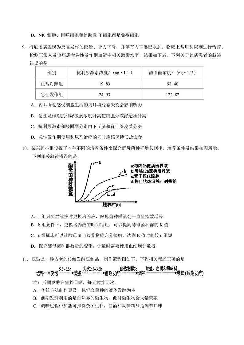 2025届吉林省长春市高三下学期11月质量监测（一）-生物试题（含答案）第3页