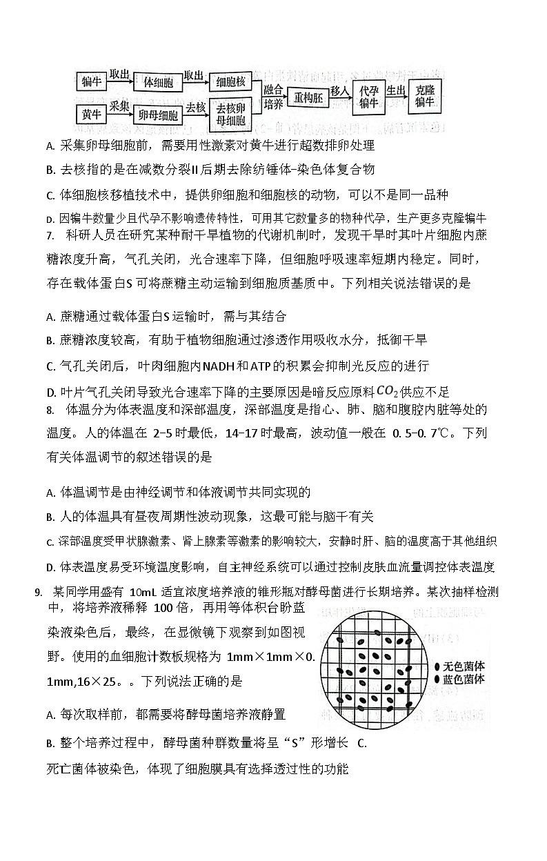 湖北省恩施州2026届高三上学期9月第一次月考考试 生物试卷第3页